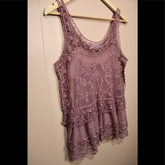 Rose Crochet Sheer Lace Top - Ricki’s - Picture 1 of 7